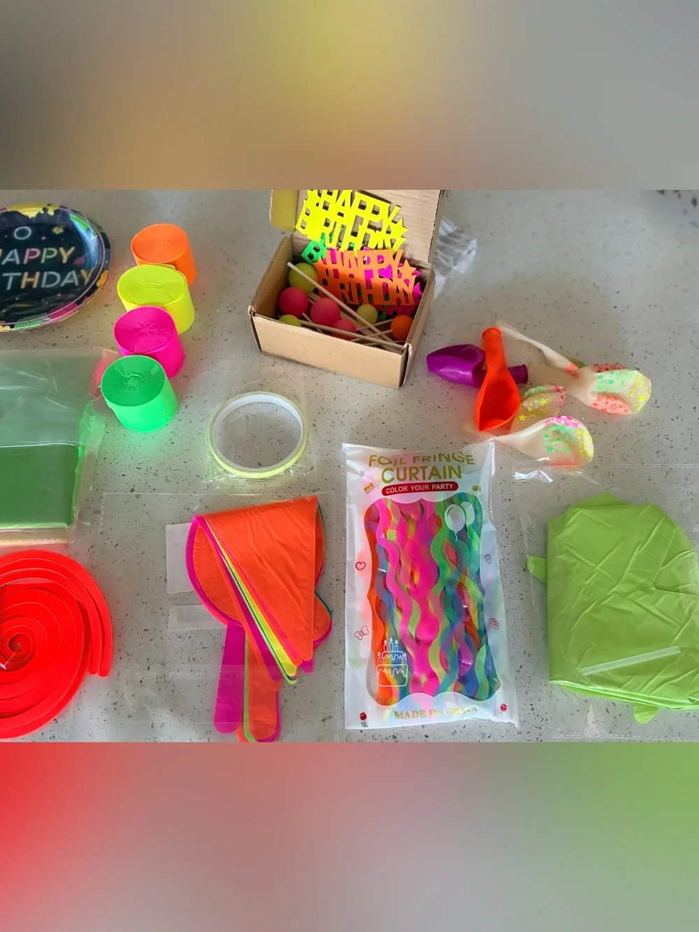 Neon Multi-Color Glow Party Birthday Decoration Kit